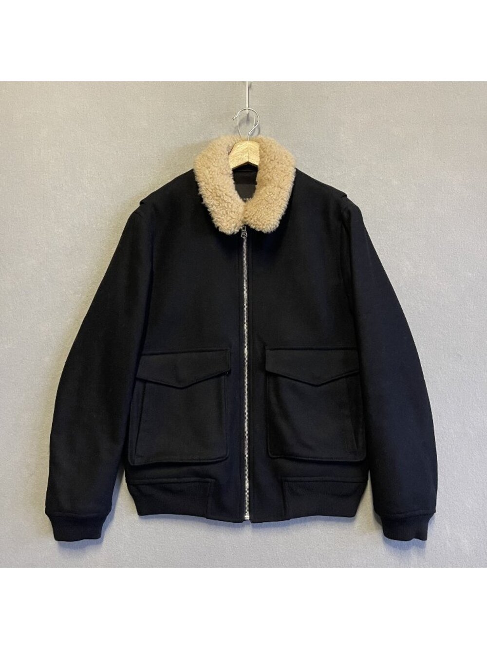 Banana Republic Mens Aviator Bomber Jacket Shearling Collar M Mario Bellucci